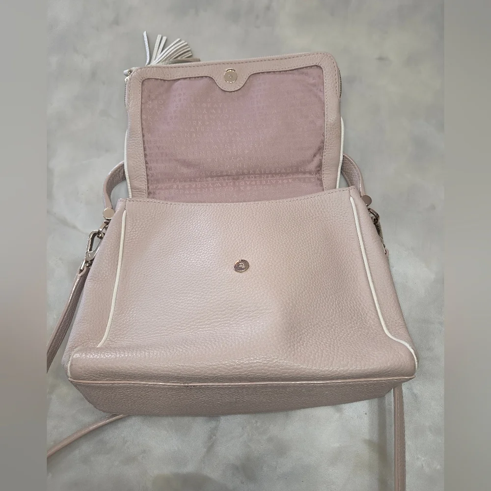 Kate Spade Chester Street Miri Taupe/Pink Pebbled Leather Shoulder/Crossbody Bag
